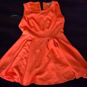 Orange dress with back gold zipper
